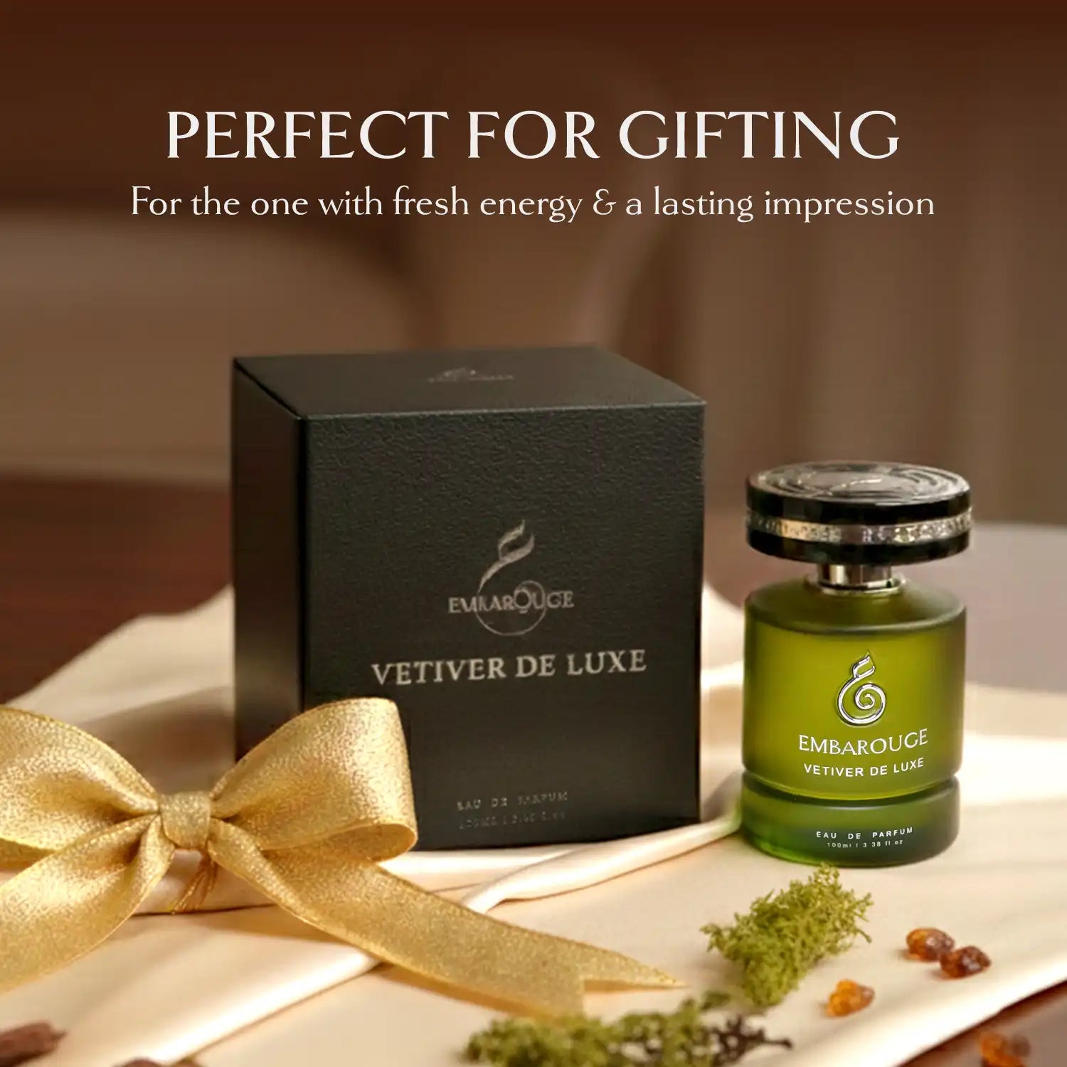 Embarouge Vetiver de luxe Luxury perfume for him Eau De Parfum 100ml - Highlighting it’s Perfect for gifting